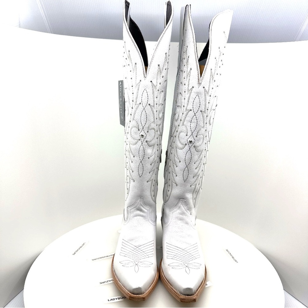 🔥NIB W/Tags ROCKEM Paulina Tall Wide Calf Friendly Snip Toe Cowgirl Boots Size 7 - Picture 4 of 17